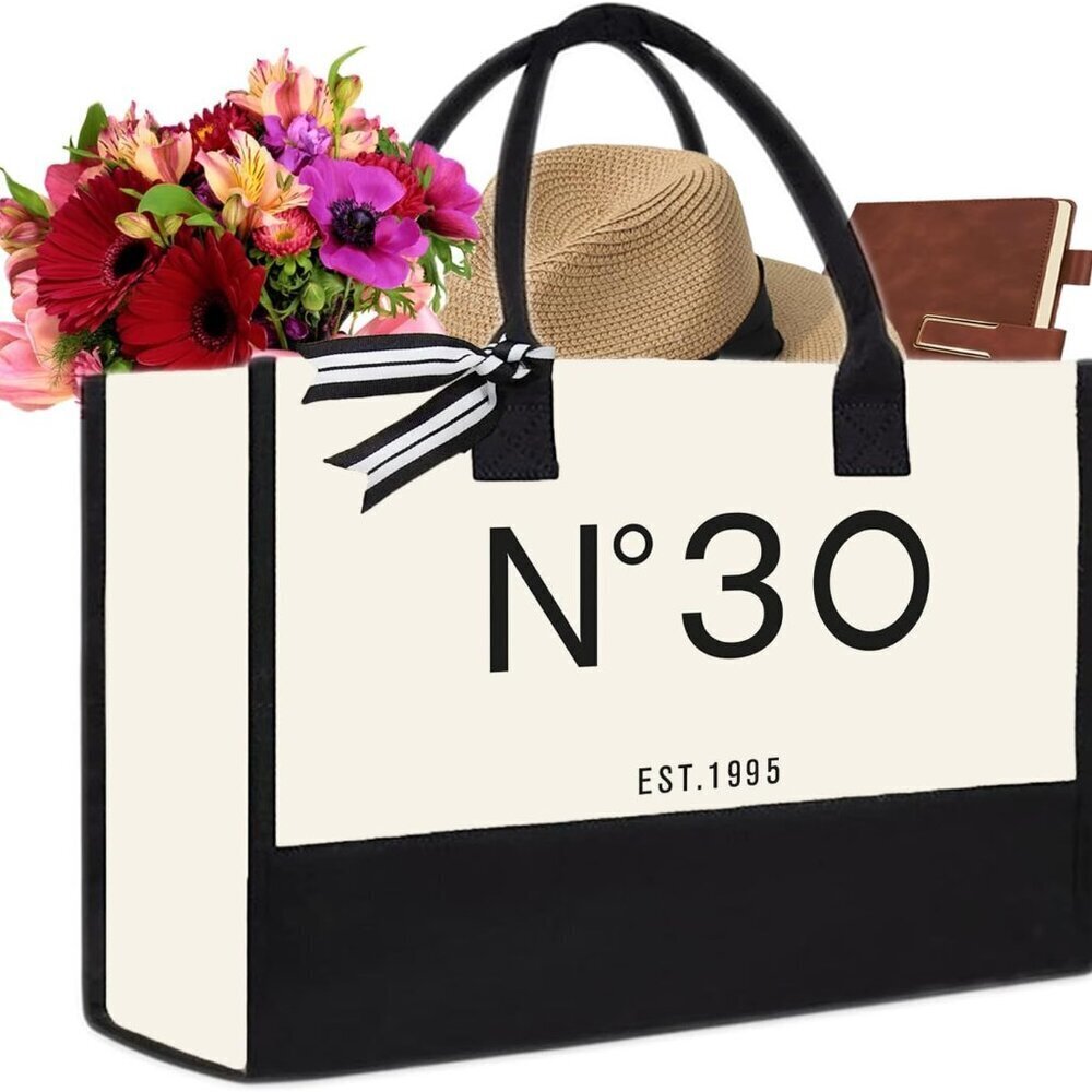 Birthday Gift Canvas Tote Bag for Women Keepsake Beach Party Accessories